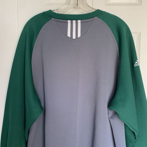 Men Adidas clima Warm Fleece XL Green & Gray Pullover Sweater Polyester - Picture 4 of 16